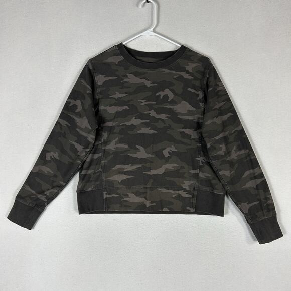 Athleta Sweatshirt Women's Medium Camo Gray Studio to Street Soft Pullover Gym - Picture 1 of 10